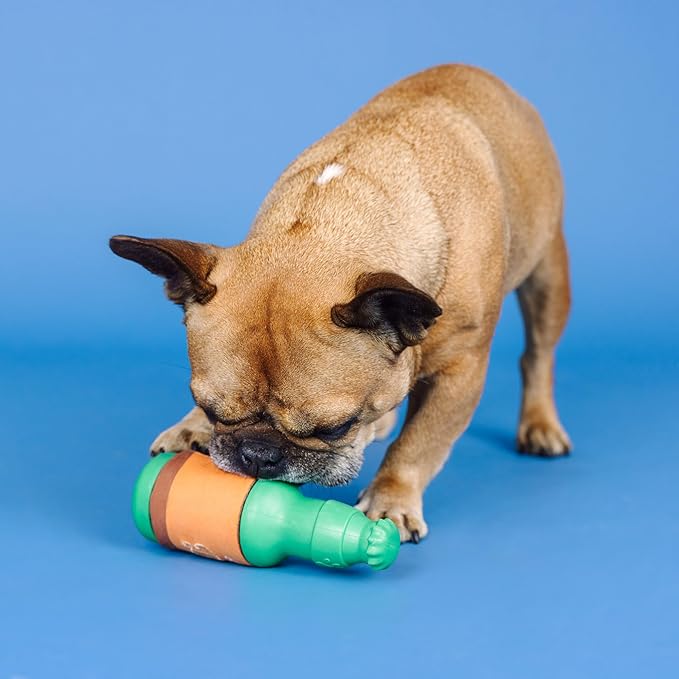 Fringe Studio Beer O'CLOCK Rubber Dog Toy with Plush Exterior, Pet Shop Collection (519025)
