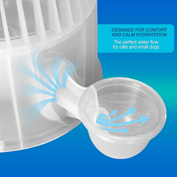 No Spill Pet Water Dispenser for Dogs and Cats, 67.6oz Gravity-Fed Water Bowl with Slow Drinking Design to Prevent Wet Fur, BPA-Free Polypropylene, Vida Mansa (Clear)
