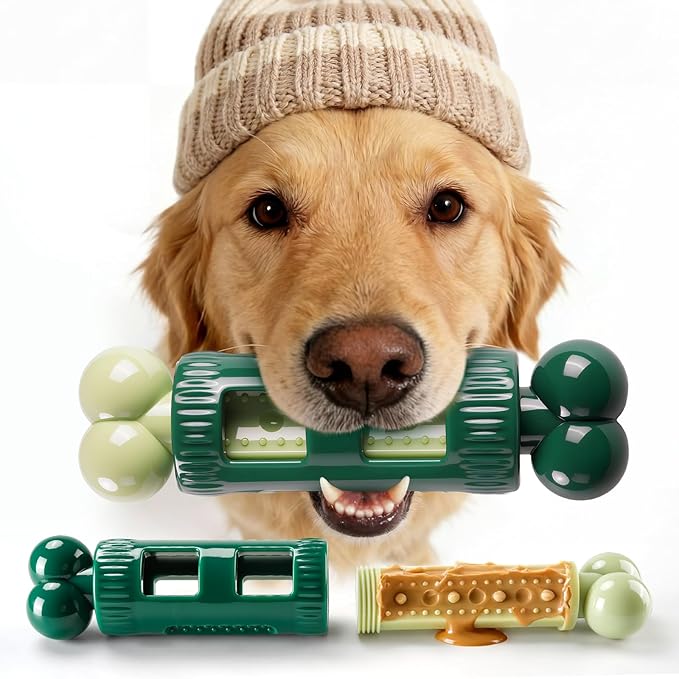Dog Toys for Aggressive Chewers: Tough Dog Toys for Aggressive Chewers Medium & Large Breed, Indestructible Dog Toy to Keep Them Busy, Bacon Flavor, Durable Nylon, Easy to Use and Clean