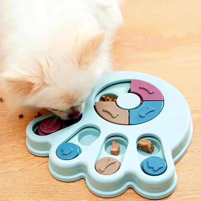 Anti-Choking Interactive Puzzle Toy for Slow Dispensing Feeding for Pets, 2023 New Dog Puzzle Toys, Dog/Cat Food Puzzle Feeder, Dog Stimulation Toys for Small and Medium-Sized Dogs (Pink, Pawprint)