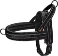 Didog Soft Flannel Padded Dog Vest Harness, No Pull/Quick Fit Reflective Dog Strap Harness, Easy for Training Walking (S:Chest 18-22", Black)