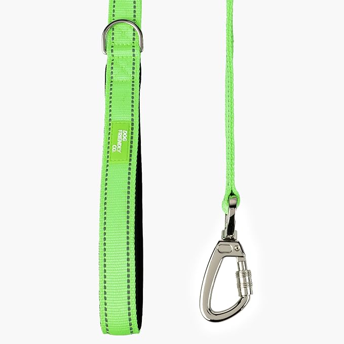 DF Co. Close Control Short Trainer Dog Leash | Strain Free & Shock Resistant, Durable Material, 65cm in Length, Heavy Duty Clips & D-Ring (Green, Regular)