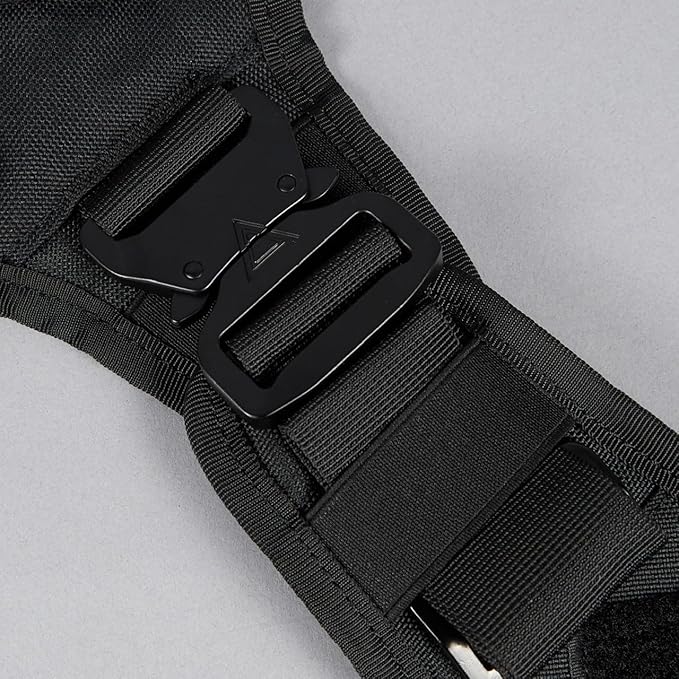 Tactical Dog Vest Harness (Alpha Black, Large)