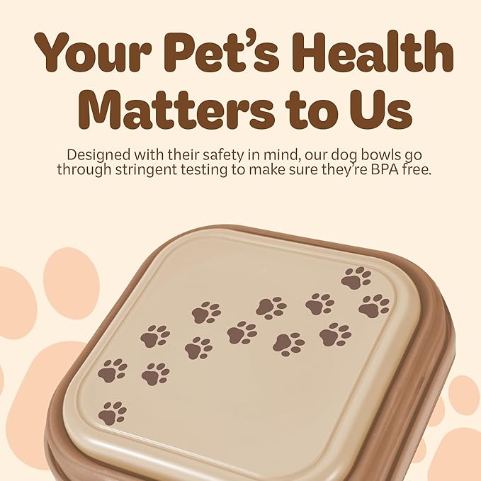 Collapsible Dog Water Bowl 30oz, 2 in 1 Portable Travel Dog Food Bowl with Lid, Easy Carry Loop Handle, Foldable Dog and Cat Food Bowl, Perfect for Traveling, Walking, Hiking (Khaki)