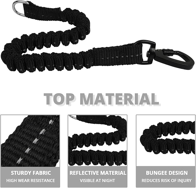 Long Dog Leash 20 FT: Heavy Duty Rope Leashes for Dogs Training with Swivel Lockable Hook Reflective Threads Bungee and Padded Handle - Dog Lead for Large Small Medium Dogs Outside Walking Hiking Grey