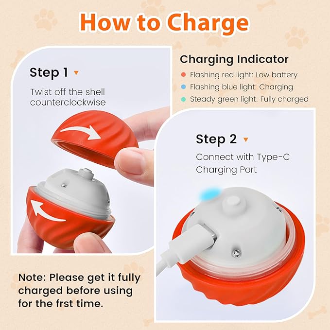 Star&Mi Interactive Dog Ball Toy, Smart Motion Pet Ball with Treat Dispensing, Dog Puzzle Toys for Mental Enrichment, Interactive Dog Toys to Keep Them Busy, TPU & Nylon Dog Toy Balls for Dogs