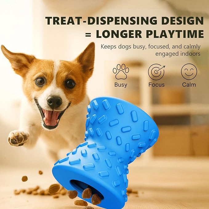 Dog Puzzle Toys, Treat-Dispensing Puzzle Ball for Small & Medium Dogs – Interactive Rolling Rubber Toy for Training, Mental Stimulation & Slow Feeding