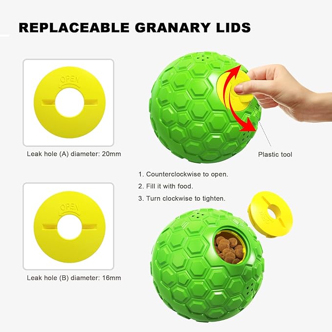 GOLDROC Dog Puzzle Toy – Durable Squeaky Chew Toy for Medium & Large Dogs, Treat Dispenser for Slow Feeding & Interactive Play (Green)