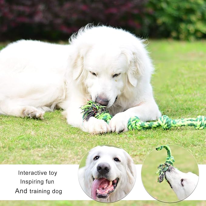 Vitscan Dog Toys for Large Dogs and Aggressive Chewers, Durable Dog Toy,5-Knot Rope Tug,Heavy Duty Chew Sturdy Cotton Knot Ropes Toy for Large Breed Dogs,Indestructible Rope for Tug-of-War Play