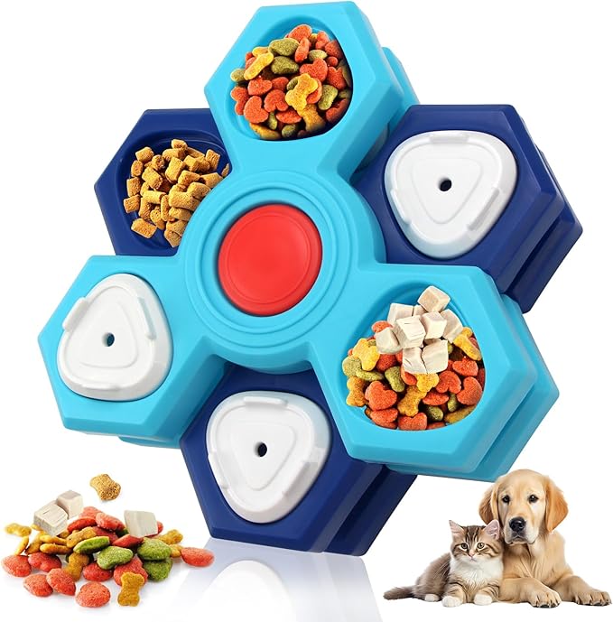 Dog Puzzle Toys 4 Levels, Dog Interactive Turntable Toy for IQ Training and Entertainment, Mentally Stimulating Toys Boredom and Smart Dogs, As Gifts for Dogs Cats