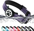 Airtag Dog Collar, Reflective Ultra-Durable Nylon Padded with QR Code Buckle & IP68 Waterproof Air Tag Holder Compatible for Apple AirTag, Comfortable for Small Medium Large Dogs(Purple, M)