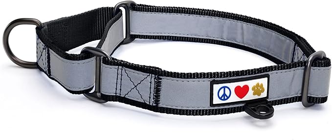 Pawtitas Black Reflective Martingale Dog Collar, Small