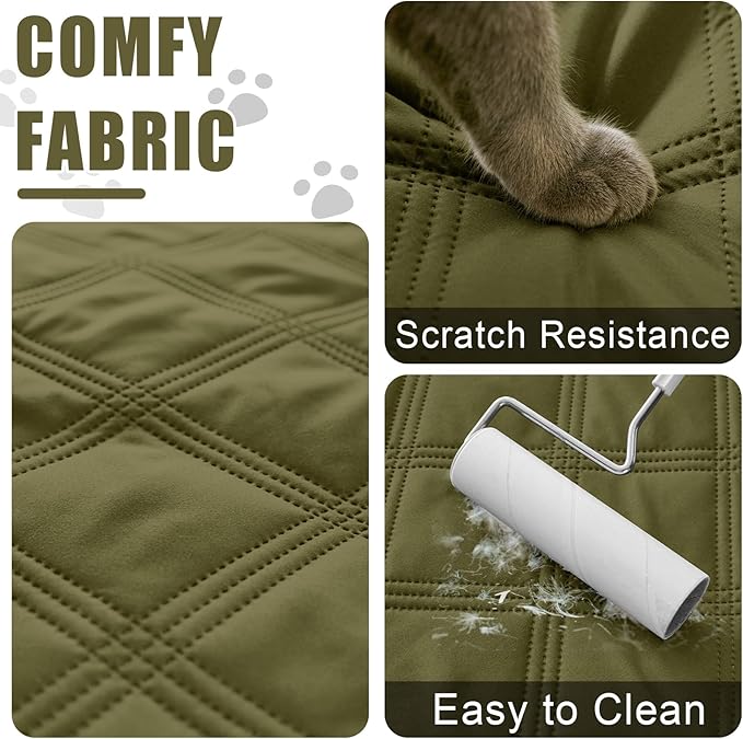 Smiry Waterproof Dog Bed Cover Blanket 40x50, Soft Reversible Pet Blanket, Washable Leakproof Cats Dogs Couch Cover for Sofa, Couch, Furniture, Green/Navy