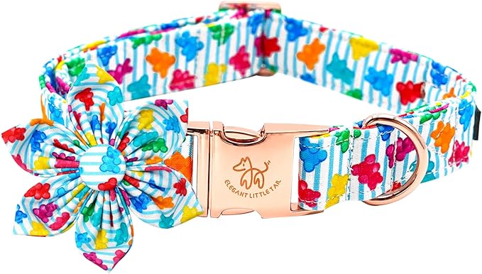 Elegant little tail Dog Collar, Dog Collar with Flower Boy Girl Pet Collar Flowers Soft Durable Dog Flower Collar for Small Dogs