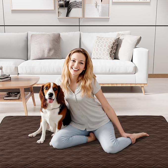 Smiry Reversible Waterproof Couch Covers for Sofa, Washable Dogs Couch Covers for 3 Cushion Sofa Pet Friendly, Water Resistant Furniture Protector Slipcover, Geometric (30"x70", Chocolate/Dark Grey)