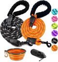 COOYOO 2 Pack Dog Leash 5 FT Heavy Duty - Comfortable Padded Handle - Reflective Dog Leash for Medium Large Dogs with Collapsible Pet Bowl
