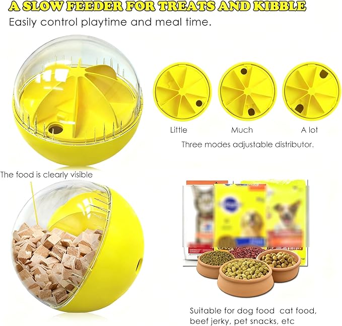 5.6 inch Dog Treat Ball, Puzzles, Herding Ball for All Dog Breeds, Interactive Dogs Toy & Treat Dispenser, Keep Them Busy, Enrichment, Reduces Boredom, Stress & Hyperactivity