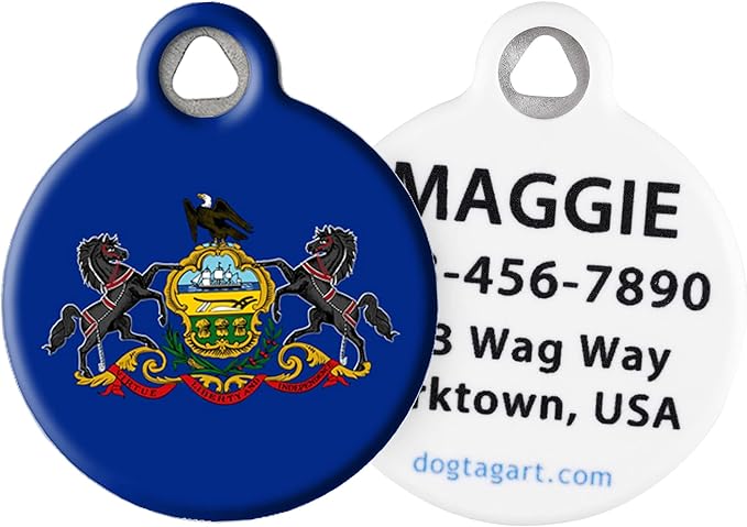 Pennsylvania Flag - Custom Pet ID Tag for Dogs and Cats - Dog Tag Art - Large Size