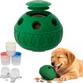 Frozen Treat Dispensing Dog Toys, Enrichment Licking & Puzzle Feeder, Sturdy Rubber Interactive Dog Toys, Dog Chew Toy for Happy, Cool Pups - Reduces Anxiety, Easy to Clean (Green)