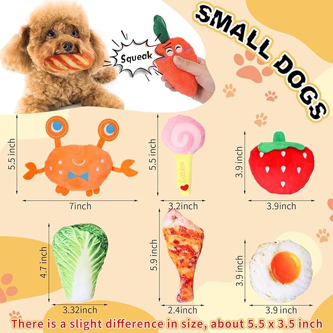 Hungdao 80 Pcs Dog Toys Bulk Squeaky Dog Gifts for Medium Small Puppy Stuffed Plush Chew Toys Small Pet with Squeakers for Puppies Teething(Cute Style)