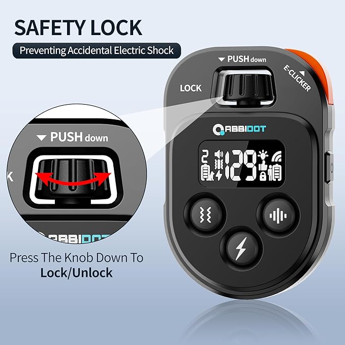 ABBIDOT Dog Shock Collar, 4100FT Dog Training Collar with Remote，IPX7 Waterproof Rating，6 Training Modes (Beep, Vibration, Safe Shock), Enhanced Night Light, Rechargeable E-Collar for Dogs 10-120 lbs