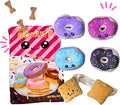 Donut Snuffle Toys, Squeaky Crinkle Interactive Dog Toys, Dog Enrichment Treat Puzzle for Boredom and Mental Stimulation, Puppies, Small and Medium Dogs (Plush Bag)