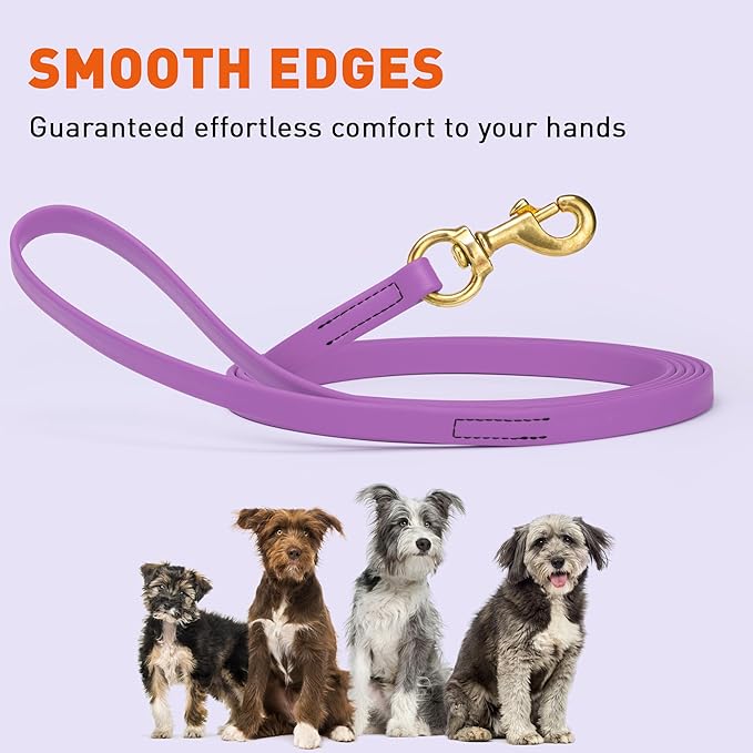 Viper K9 Biothane Working Dog Leash Waterproof Lead for Tracking Training Schutzhund Dog Sport & Search - Odor-Proof Long Line with Solid Brass Snap for Puppy Medium Large 5/8" x 10ft Amethyst Purple
