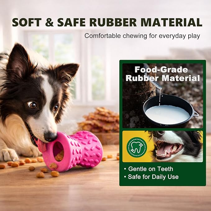 Dog Puzzle Toys, Treat-Dispensing Puzzle Ball for Small & Medium Dogs – Interactive Rolling Rubber Toy for Training, Mental Stimulation & Slow Feeding