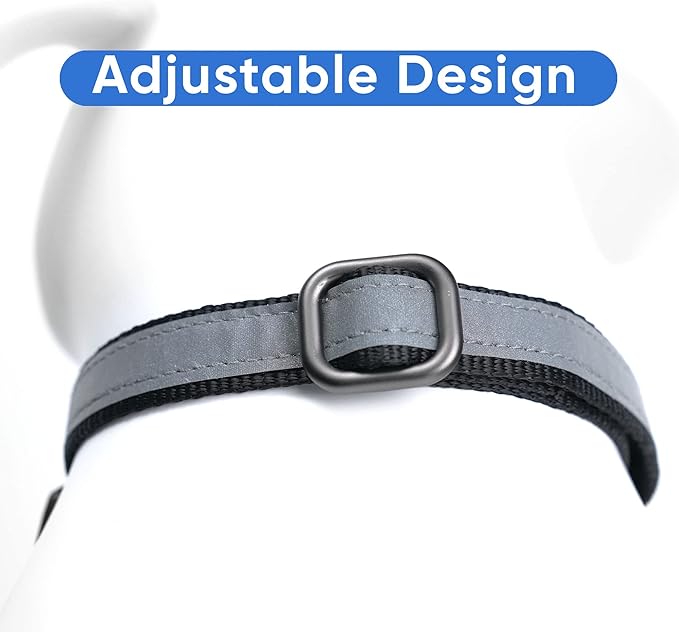 Pawtitas Customized Martingale Dog Collar Reflective Reflective Dog Collar Embroidered Personalized Name Phone Number Adjustable for Puppies Small Medium Large Size Dogs Small Black