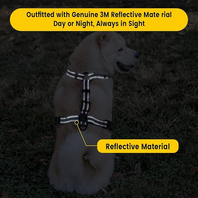 Roses&Poetry Dog Harness for Large Dogs, No-Pull Dog Harness and Leash Set Adjustable Reflective, Dog Vest Harnesses Comfort Padded Handle, Pet Harness for Training Outdoor Walking（Gsky-L