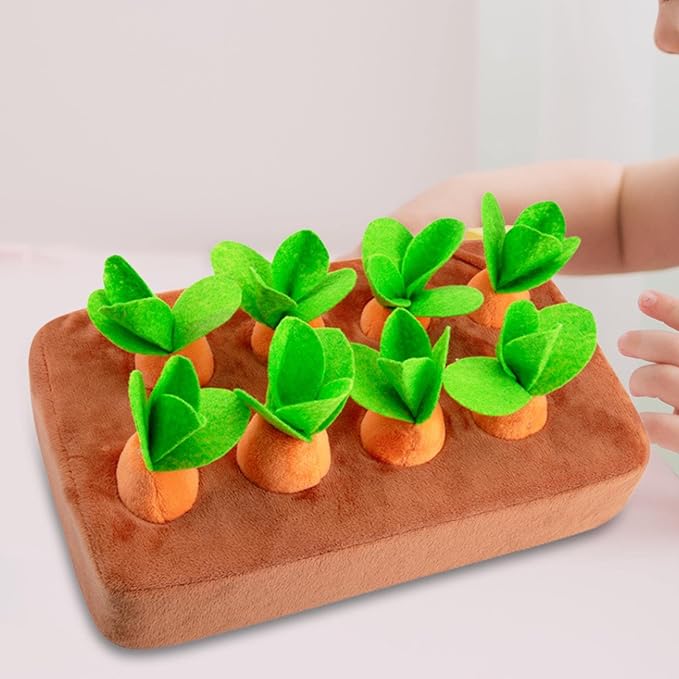 Garden Carrot Plush Toy Vegetable Fruit Pet Interactive Puzzle Foraging Training Educational Toy Increase Dog Enrichment Toys, 8 Carrots, Multiple Sizes