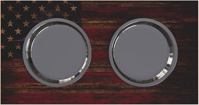 GTW Personalized Elevated Dog Bowl Stand for Large, Medium, Small, X-Small Dogs - Stainless Steel Food and Water Bowls - Raised Dog Dish with Internal Storage (Large, Flag Design)