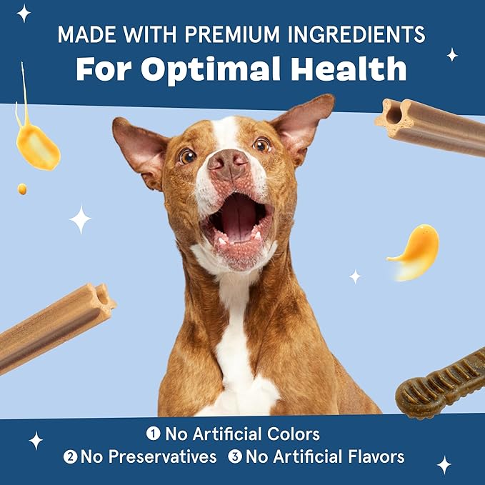 Barkbox Bright Durable Dog Dental Kit for Tough Chewers, Toothpaste - Small Breeds (15 Chew Sticks)