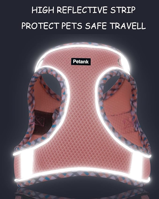 Petank Dog Harness for Small Medium Dogs No Pull, Puppy Harness and Leash Set, Step in Dog Harness for Walking, Running, Training, Small Dog Vest, Medium Dog Vest (Black, L)