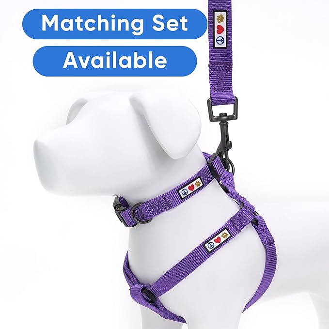Pawtitas Solid Step-in Dog Harness – Adjustable No-Pull Vest for Puppies to Seniors, Safe & Comfortable M Purple