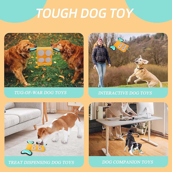 Melede Dog Squeaky Toy, Indestructible Plush and Nylon Fabric Dog Puzzle Toy, Interactive Dog Toys