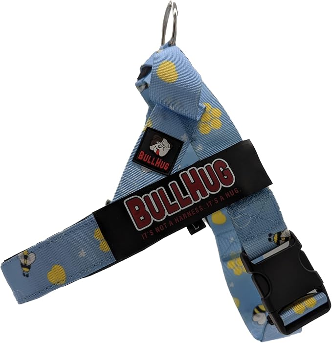 BULLHUG Adjustable Dog Harness– No Pull, No Choke – for English Bulldogs, French Bulldogs, Pugs & Broad-Chested Breeds – Easy, Safe Walks (Bumble BEE, Small)