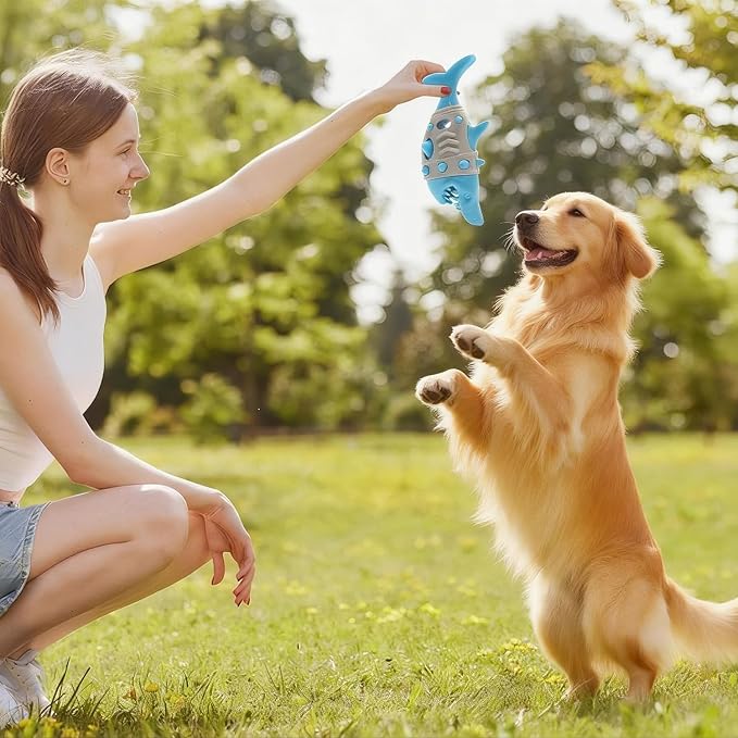 Dog Toys for Aggressive Chewers - Indestructible TPR Material with Treat Holes for Puppy Teething, Boredom Relief & Mental Stimulation - Tough Toy for Small, Medium, Large Breeds