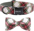 ARING PET Christmas Dog Collar Bowtie, Cute Red Green Xmas Holiday Pet Collars with Bow for Puppy Small Medium Large Boy Girl Dogs-S