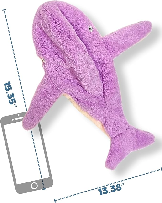 Crinkle Dog Toy – No stuffing Squeaky Dog Toy for Small Medium & Large Breeds, Interactive Tough Toy Set - Ideal for Chewing Teething & Fetch Durable Pet-Safe Materials - Soft Pink/Purple Plush, Large