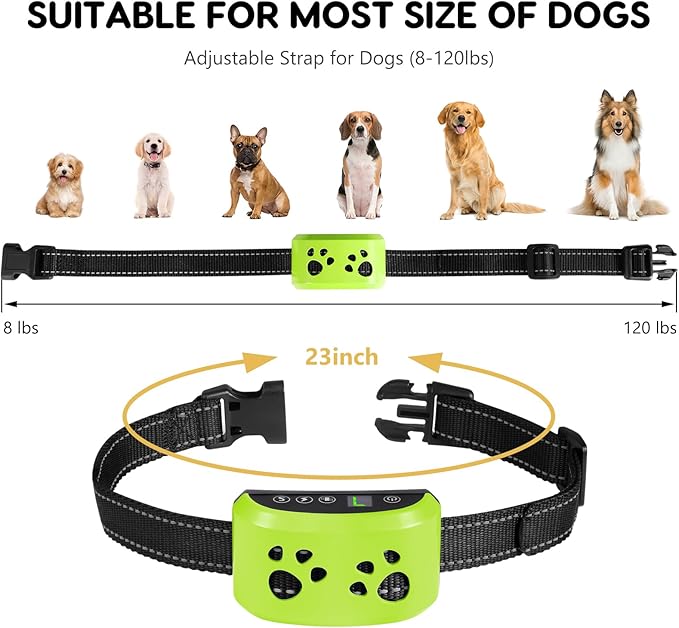 Dog Bark Collar, Svtrat Anti Bark Collars Smart Bark Collar for Small Medium Large Dogs with 4 Training Modes and 7 Level Sensitivity Adjustable