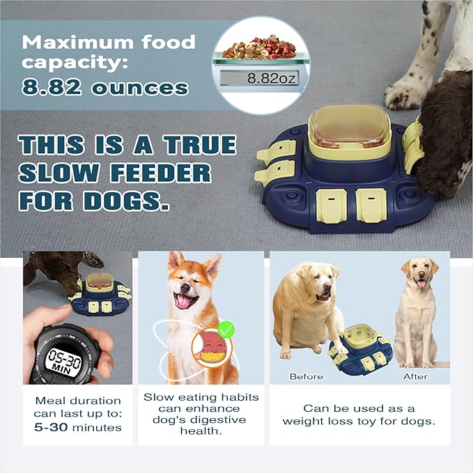 KADTC 2 Levels of Challenge Dog Puzzle Feeder Toy U.S. Brand,Design Push-to-Release Treat Dispenser for Small Medium Large Dogs Boredom Buster Puppy Mental Stimulation Enrichment Feeding Puzzles Toys