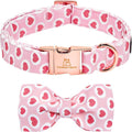 Lionheart glory Dog Bow Collar - Valentine's Day Dog Collar with Bowtie Hearts Print Collars Soft Adjustable for Large Dogs Girl Boy Dogs Spring Holiday Cute Collars