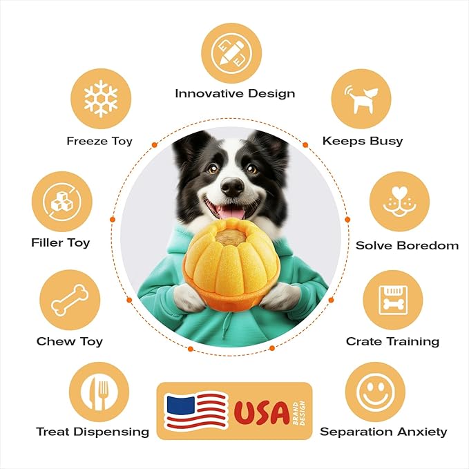KADTC 3-in-1 Durable Dog FrostLick Toy U.S. Brand & Design Long-Lasting Large Capacity Fillable Treat Ball & Freeze-and-Play Lick Cup & Food Dispenser, Indestructible Chew Toy for Dogs Boredom Buster