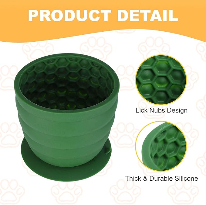 Treat Dispensing Dog Toy, Interactive Puzzle Feeder, Stuffable Chew Toy for Boredom, Enrichment Frozen Treat Dispenser, Green, Medium