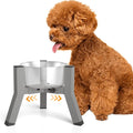 Eelevated Dog Bowl Stand for Small Dogs, Adjustable Width 5.2-8.66'', Raised Dog Food Water Bowls, 7.8'' Tall, Grey-Bowl Not Included