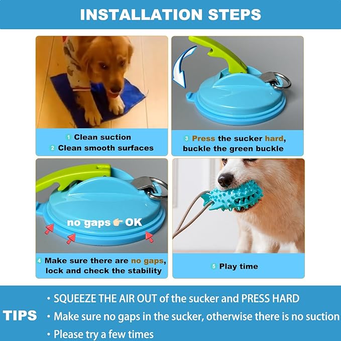 Dog Toys for Chewers Suction Cup Dog Toy Tug of War Chew Toys for Teething Interactive Teething Toys for Small Large Dogs Tug Toy Slipper