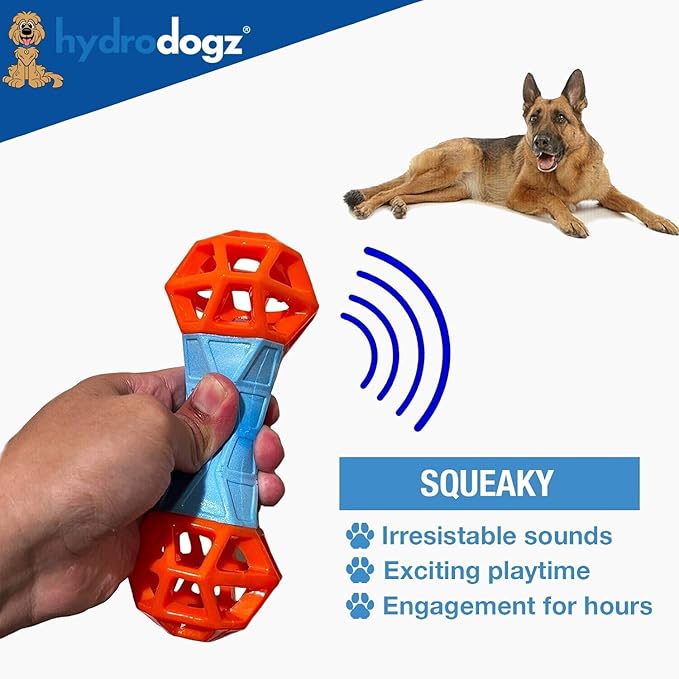 [2 Pack] Dog Puzzle Toys to Keep Them Busy, Spiky Rotating Dental Bone Treat Dispensing Squeaky Toys, Mental Stimulation Interactive Dog Enrichment