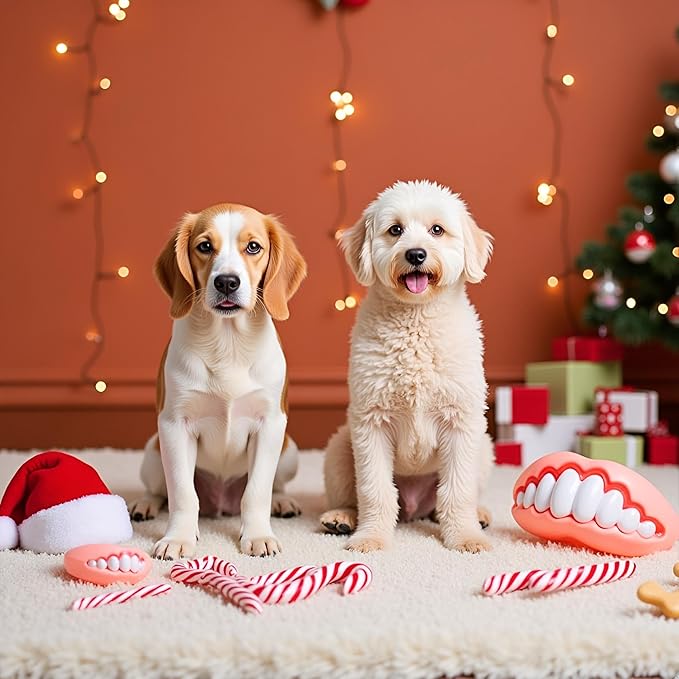 White Neat Teeth Fake Teeth for Dogs,Funny Silicone Braces,Creative Fake Dog Chew Toys, Easy to Apply Toy,Interactive Toys, Christmas Costume Suitable Accessories