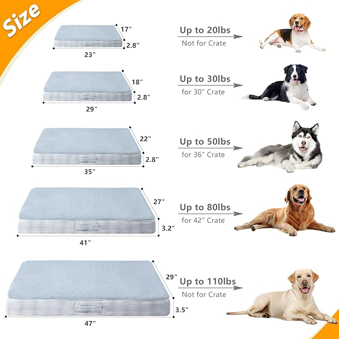 MIHIKK Washable Orthopedic Dog Bed for Small Dogs, S Waterproof Pet Bed with Egg Crate Foam Strong Support, Machine Washable Cover & Anti-Slip Bottom & Durable Zipper 23x17(Gray)